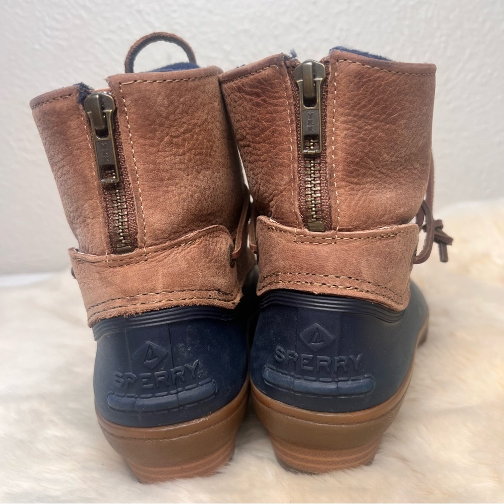 Sperry Duck blue rubber brown leather ankle boot - Picture 11 of 12